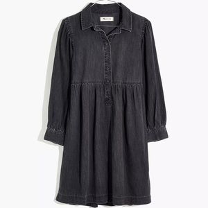 NWT - Madewell - Denim Babydoll Shirtdress - Washed Black - M